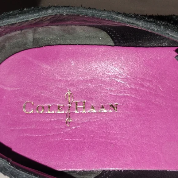 Cole Haan Lunargrand Women's Blue Suede Wingtip Pink Soles Shoes Size 8 D38899 - Picture 4 of 14